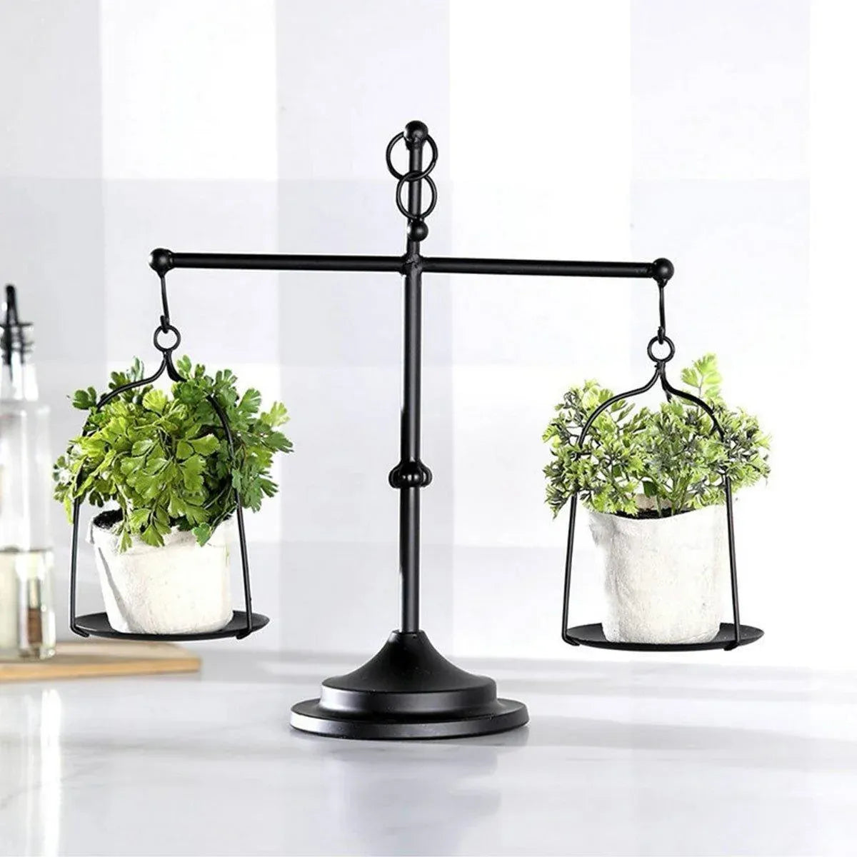 Black iron balance Scale candlestick decorative candle wedding Home Decor Gifts