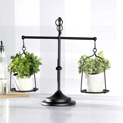 Black iron balance Scale candlestick decorative candle wedding Home Decor Gifts