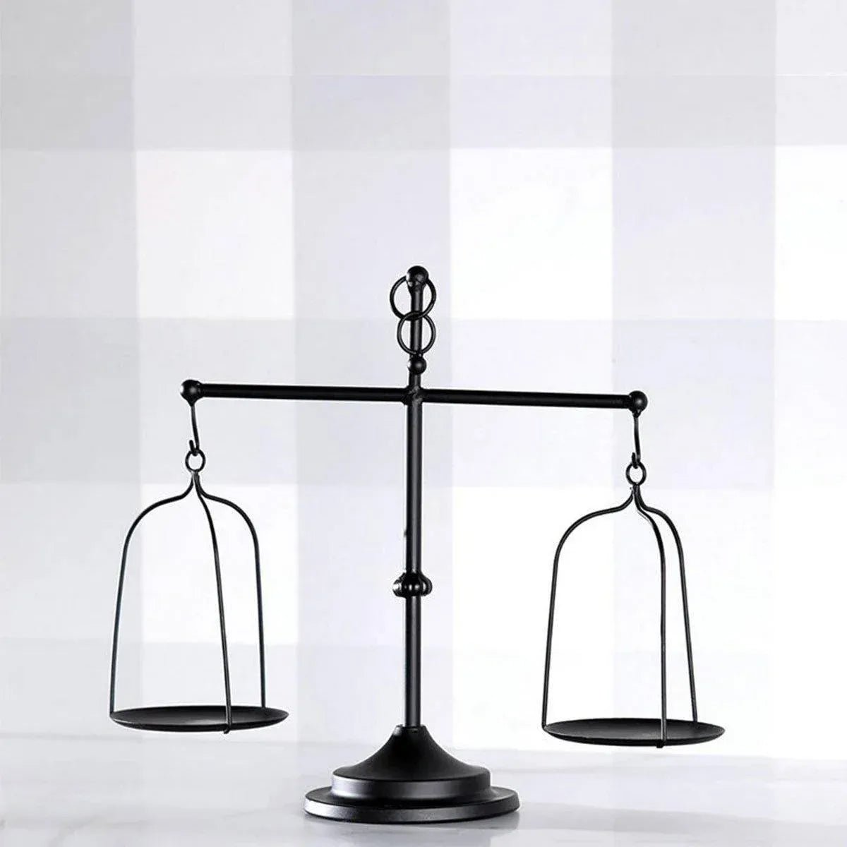 Black iron balance Scale candlestick decorative candle wedding Home Decor Gifts