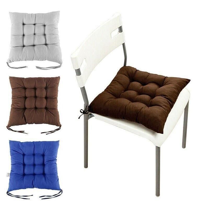 Soft Chair Cushion Pad for Indoor Outdoor Seating Square Seat Cover 35x35cm - Blue