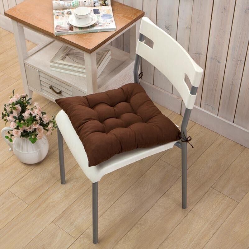 Soft Chair Cushion Pad for Indoor Outdoor Seating Square Seat Cover 35x35cm - Blue