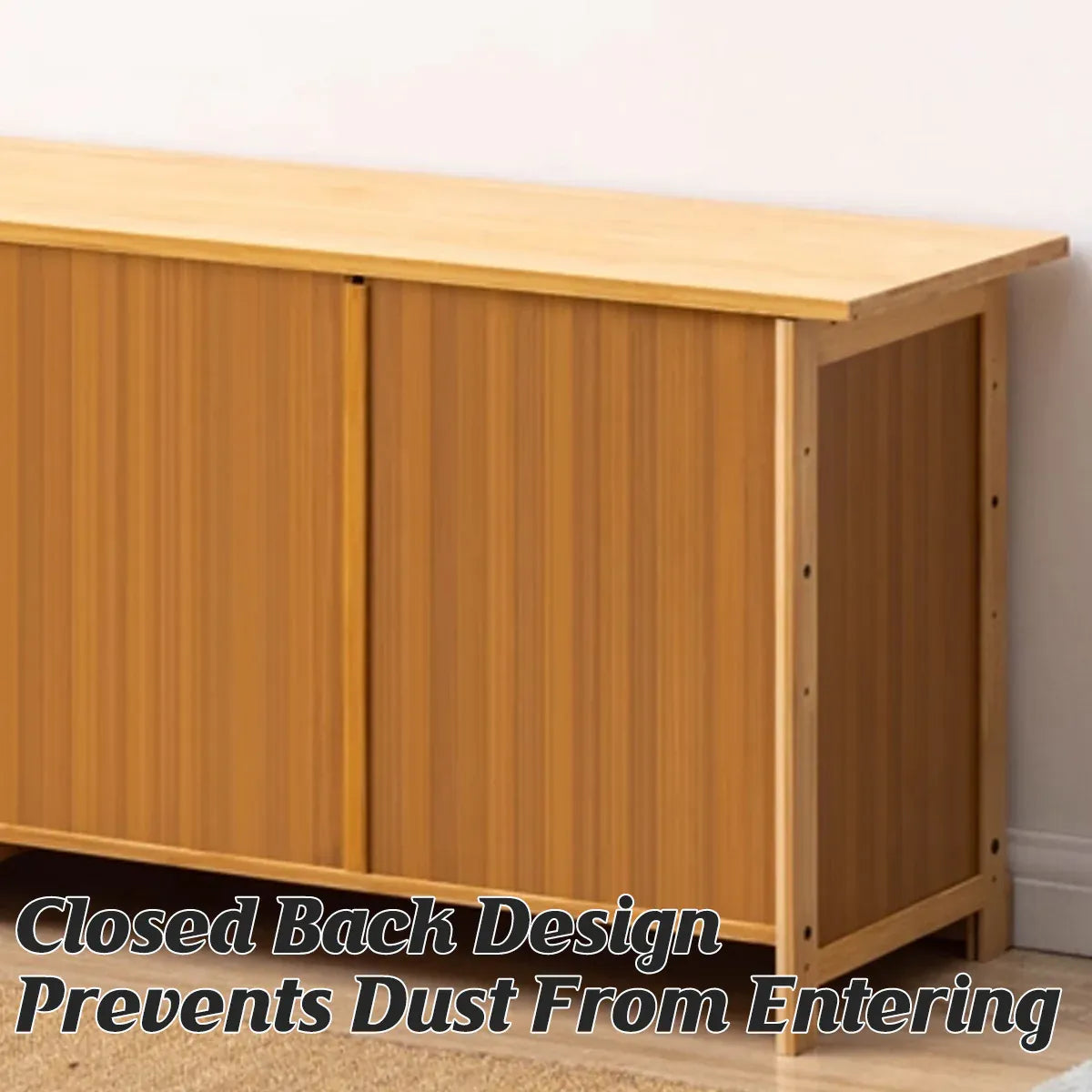 Shoe Changing Cabinet Bamboo Material Space Saving for Entryway Hallway Home Use