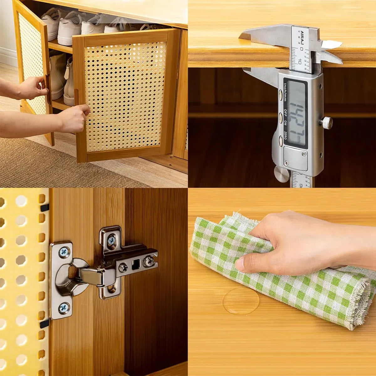Shoe Changing Cabinet Bamboo Material Space Saving for Entryway Hallway Home Use