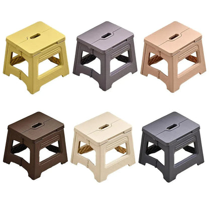 Portable Adjustable Folding Plastic Stool Retractable Outdoor Fishing Chair - Brown