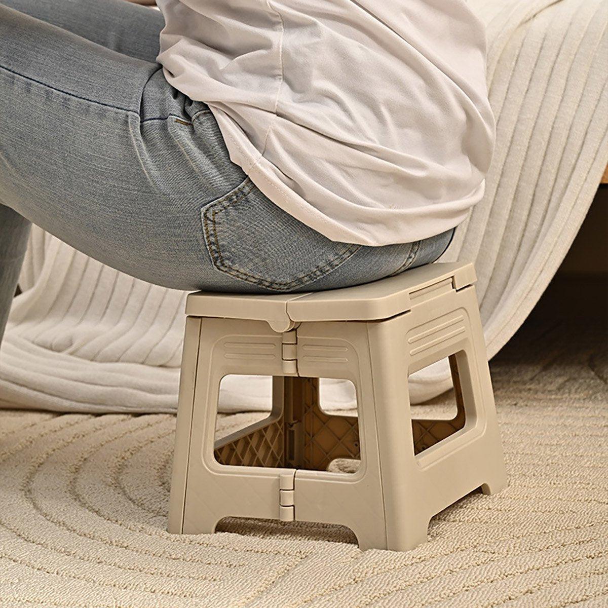 Portable Adjustable Folding Plastic Stool Retractable Outdoor Fishing Chair - Purple