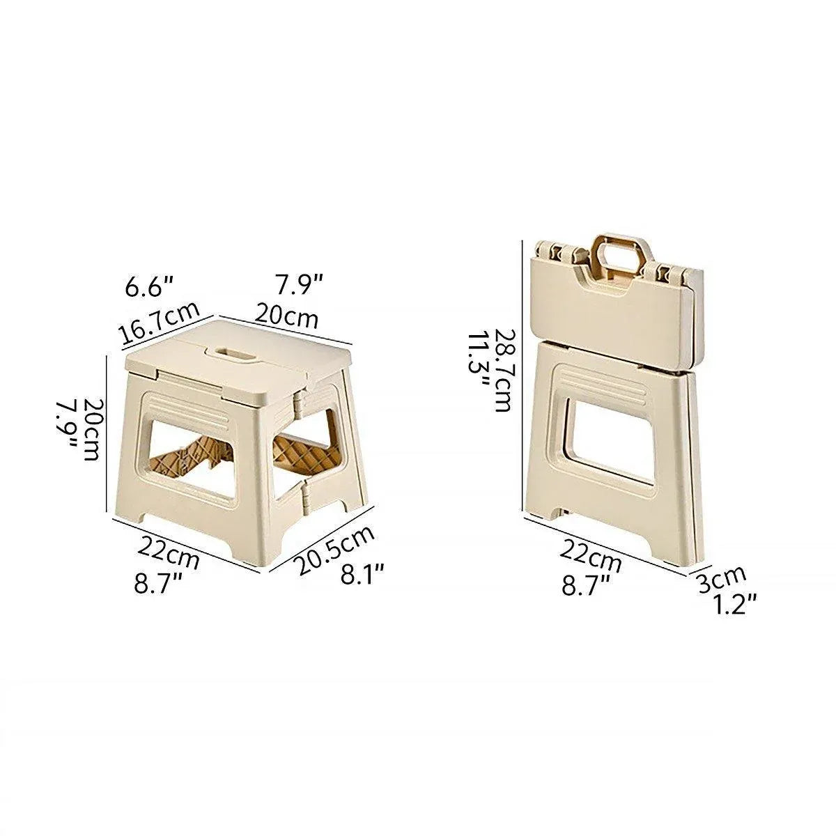 Portable Adjustable Folding Plastic Stool Retractable Outdoor Fishing Chair - White