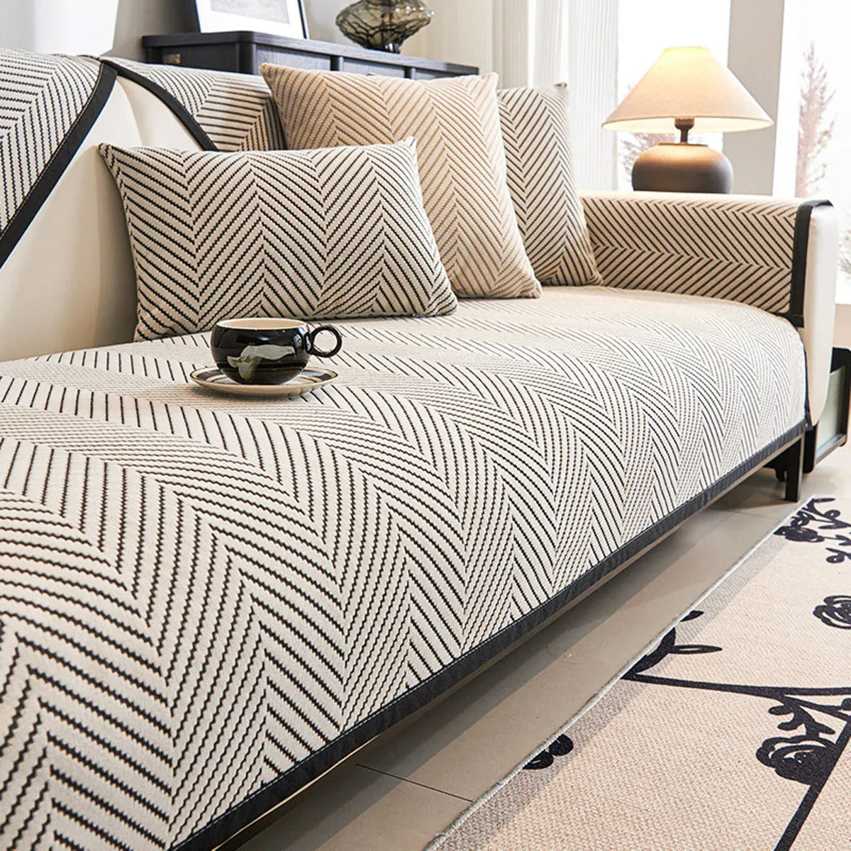 Sofa Cushion Cover Modern Non Slip Couch Protector Furniture Seat Slipcover Pad - 70x150cm