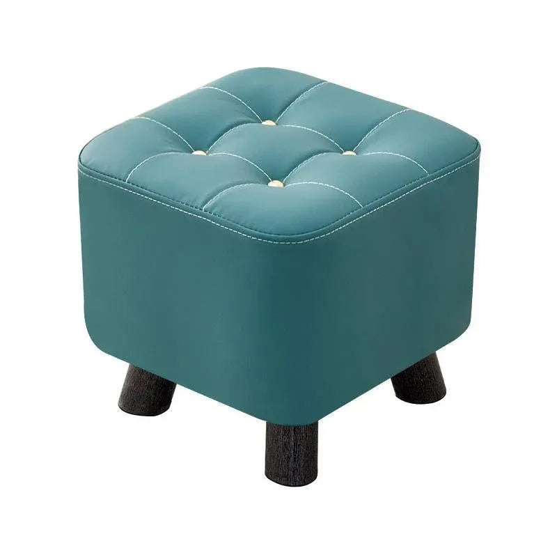 Small Stool Household Sofa Stool Shoes Changing Low Seat for Bedroom and Living - Green