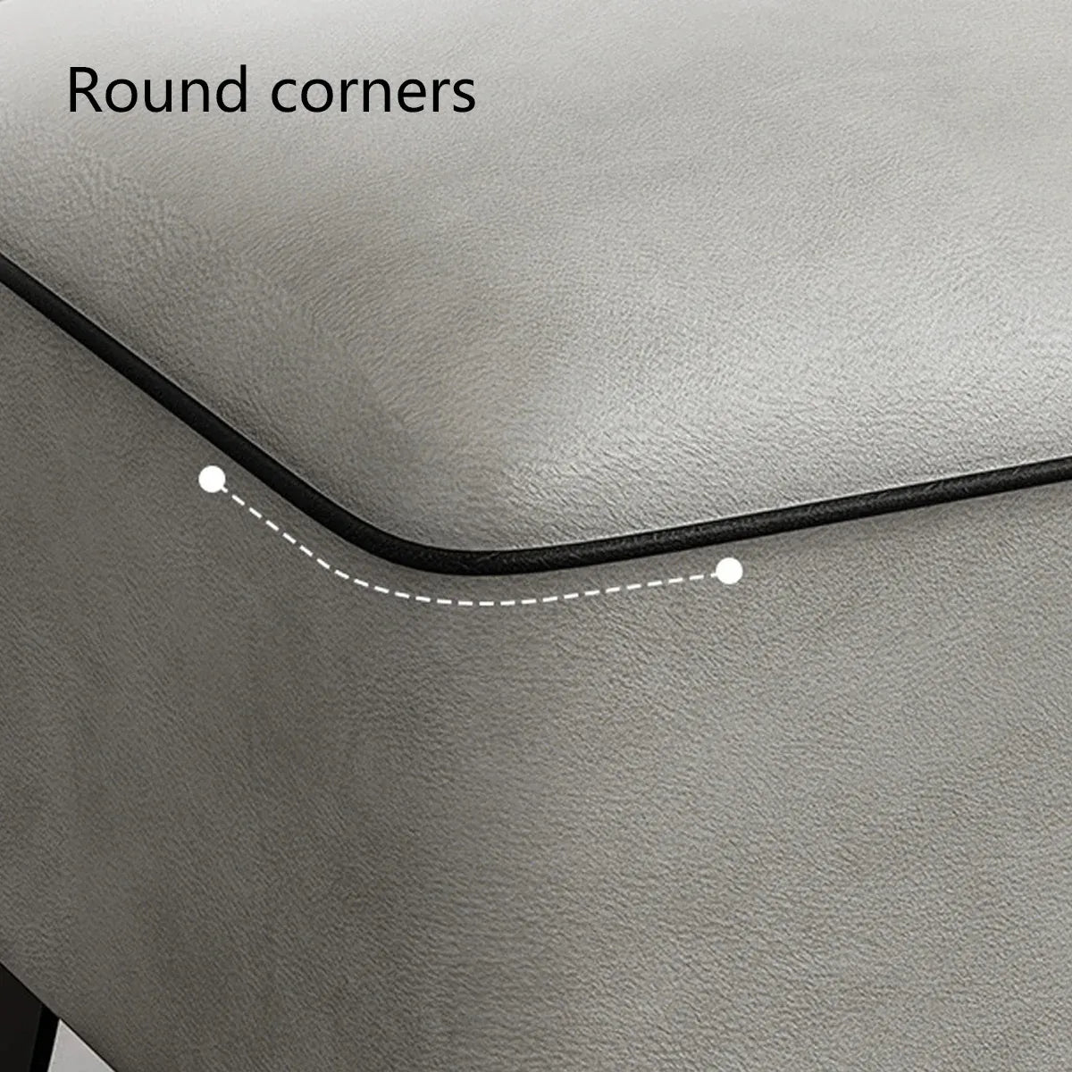 Household Light Luxury Door Shoe Bench Sofa Bench Solid Wood Leather Stool - Grey-L