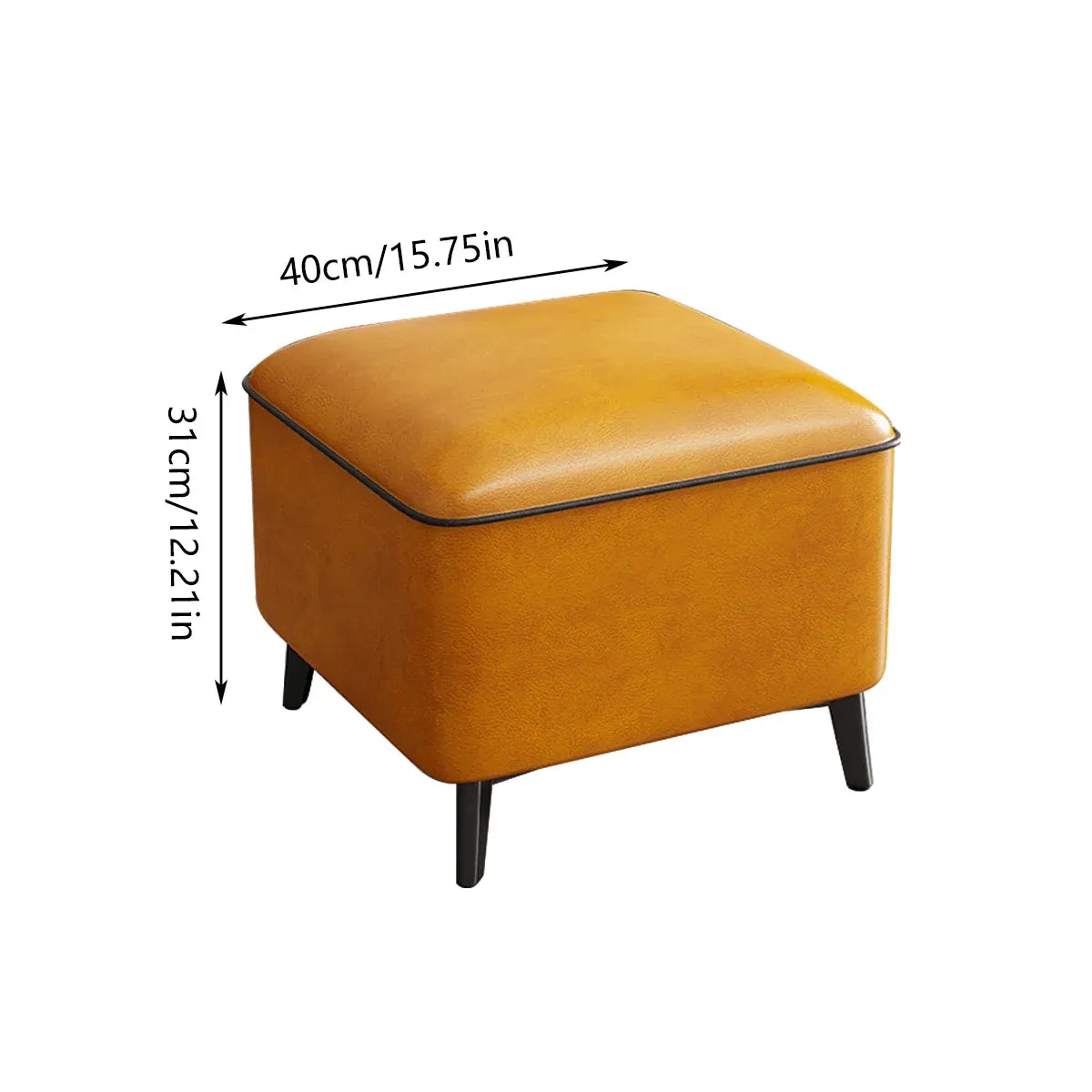 Household Light Luxury Door Shoe Bench Sofa Bench Solid Wood Leather Stool - Orange-L