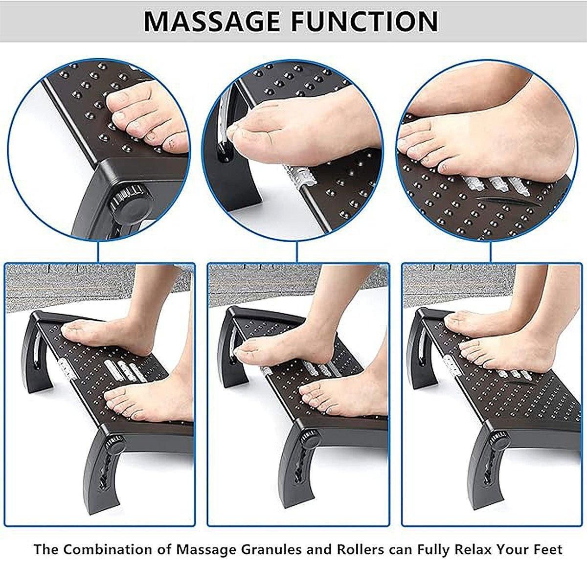 1PC Adjustable Office Foot Rest Pedal Stool Sofa Leg Support for Home or Desk Use - White