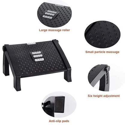 1PC Adjustable Office Foot Rest Pedal Stool Sofa Leg Support for Home or Desk Use - White