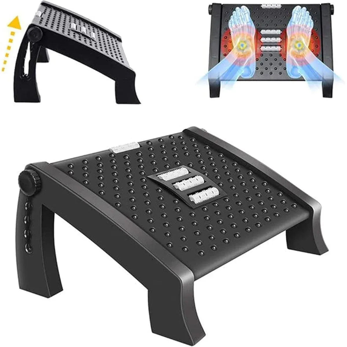 1PC Adjustable Office Foot Rest Pedal Stool Sofa Leg Support for Home or Desk Use - White