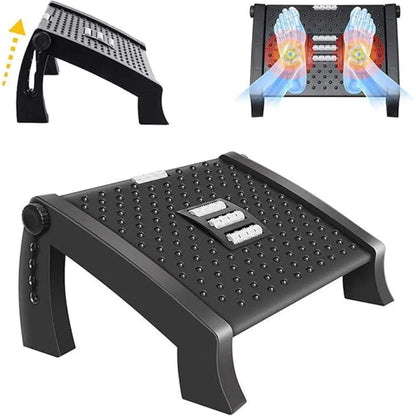 1PC Adjustable Office Foot Rest Pedal Stool Sofa Leg Support for Home or Desk Use - White