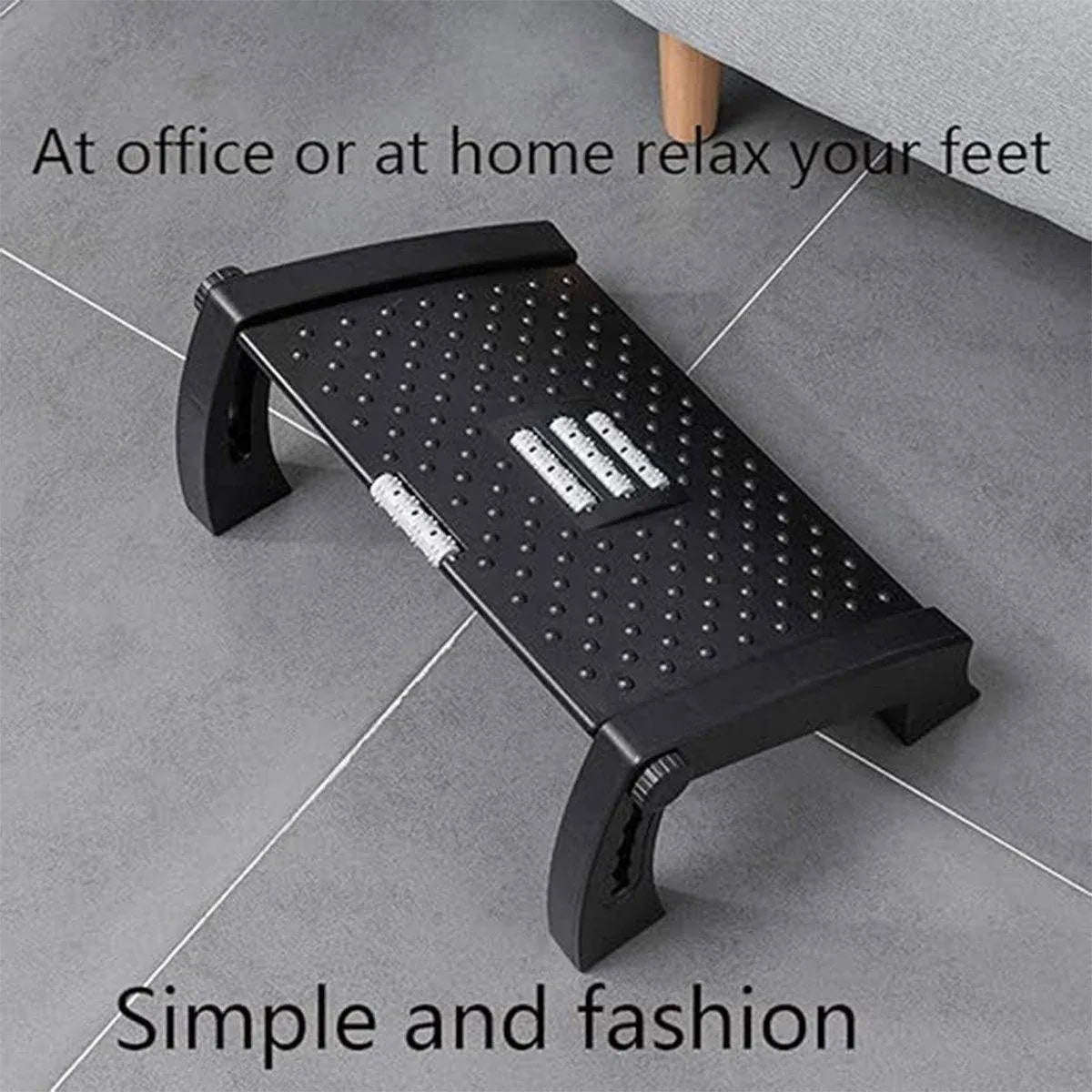 1PC Adjustable Office Foot Rest Pedal Stool Sofa Leg Support for Home or Desk Use - White