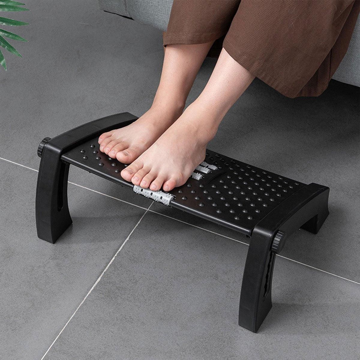 1PC Adjustable Office Foot Rest Pedal Stool Sofa Leg Support for Home or Desk Use - White