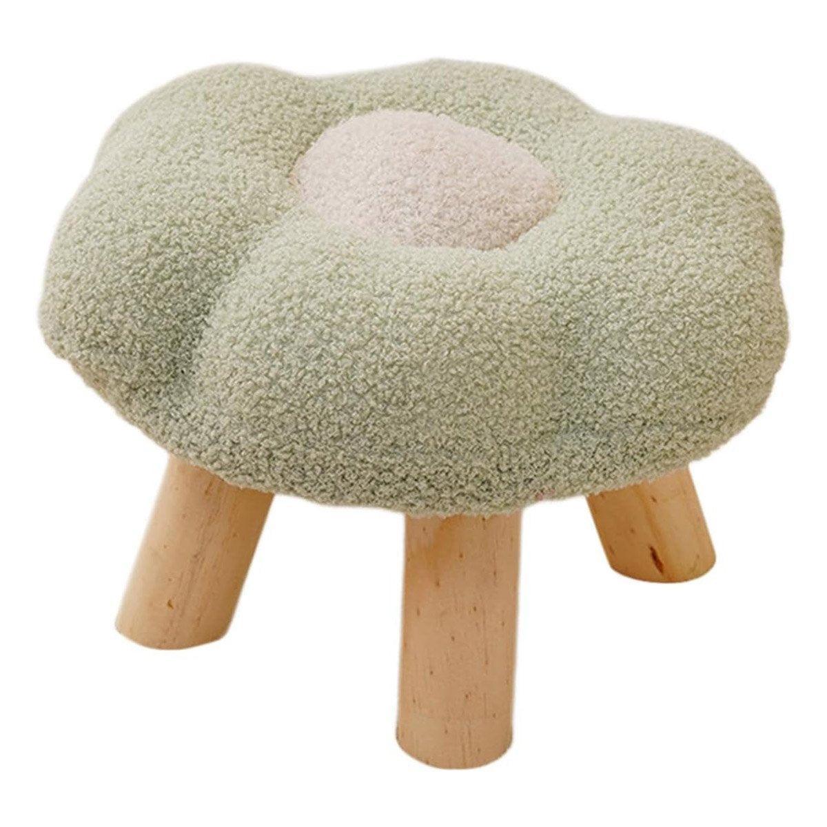 Small Flower Short Stool for Entryway or Living Room Shoe Bench or Footrest - Yellow