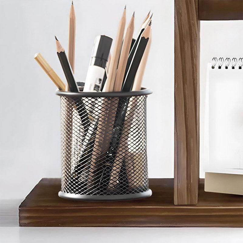 Wooden Desktop Storage Shelf Simple Decorative Flower Stand for Home Office - Brown