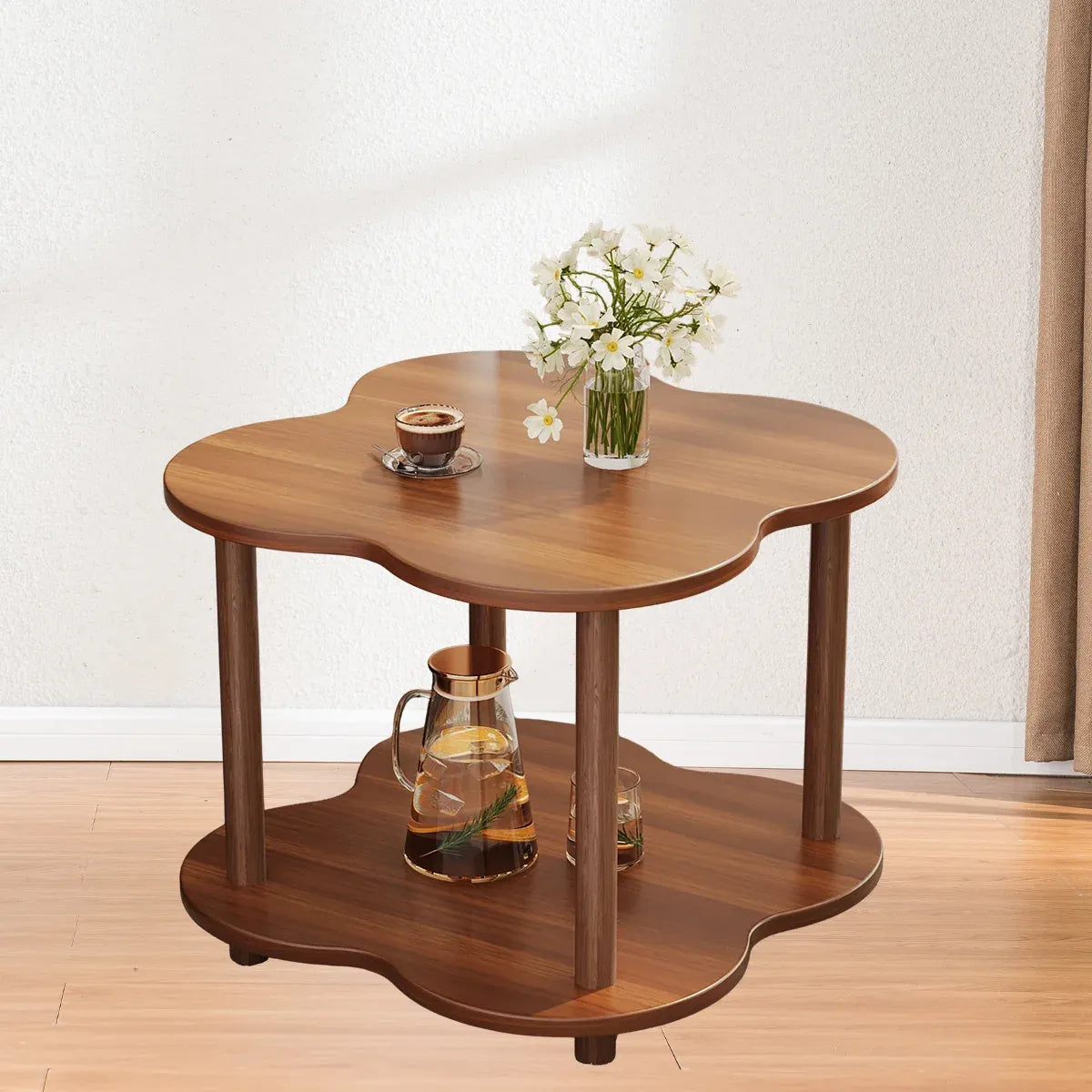 Retro Small Table Table Living Room Decor Compact Side Table for Coffee Books
