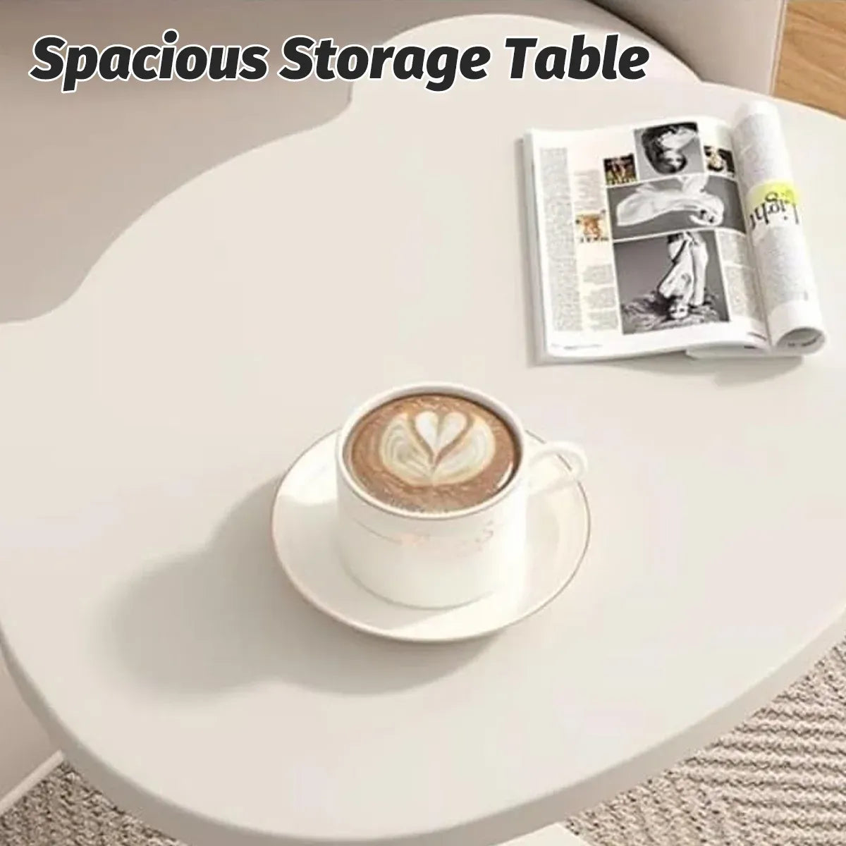 Moveable Side Table Rolling Wheels Sturdy For Sofa Bedside Living Room Use
