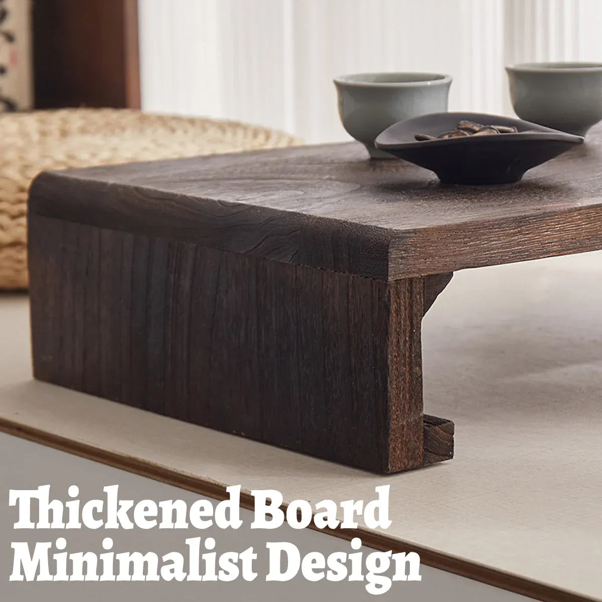 Solid Wood Low Table Balcony Window Sill Coffee Sturdy For Outdoor Indoor Use