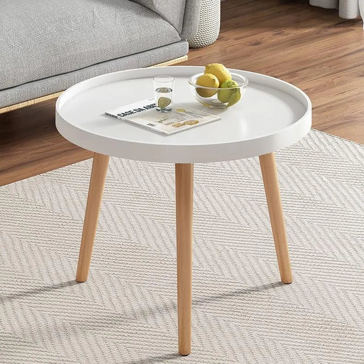 Simple Round Side Table Coffee Table for Living Room Sofa Side Space Saving