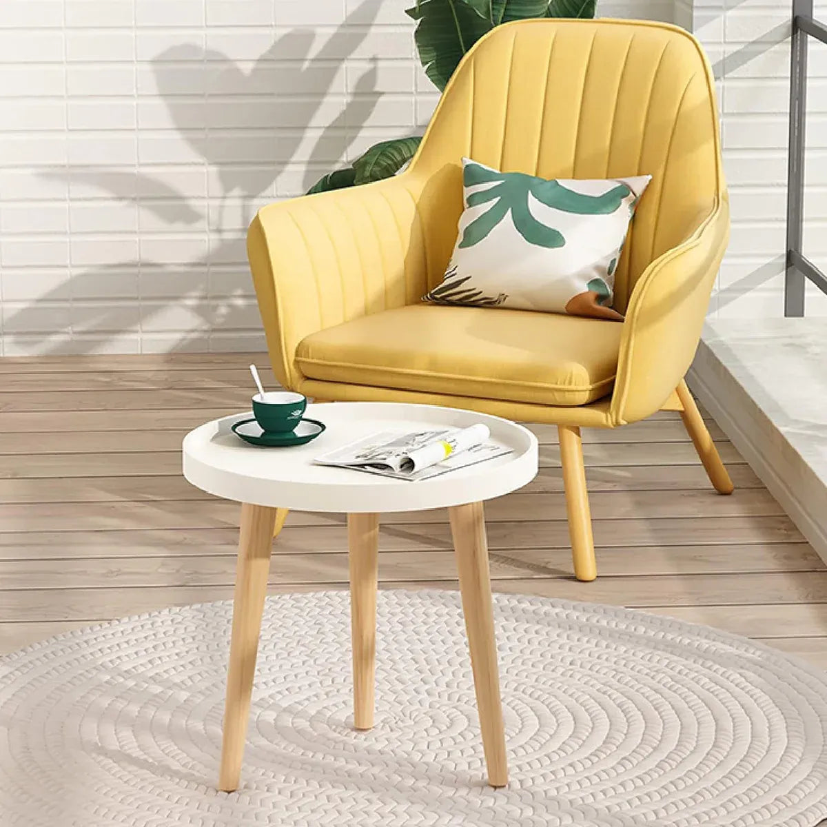 Simple Round Side Table Coffee Table for Living Room Sofa Side Space Saving