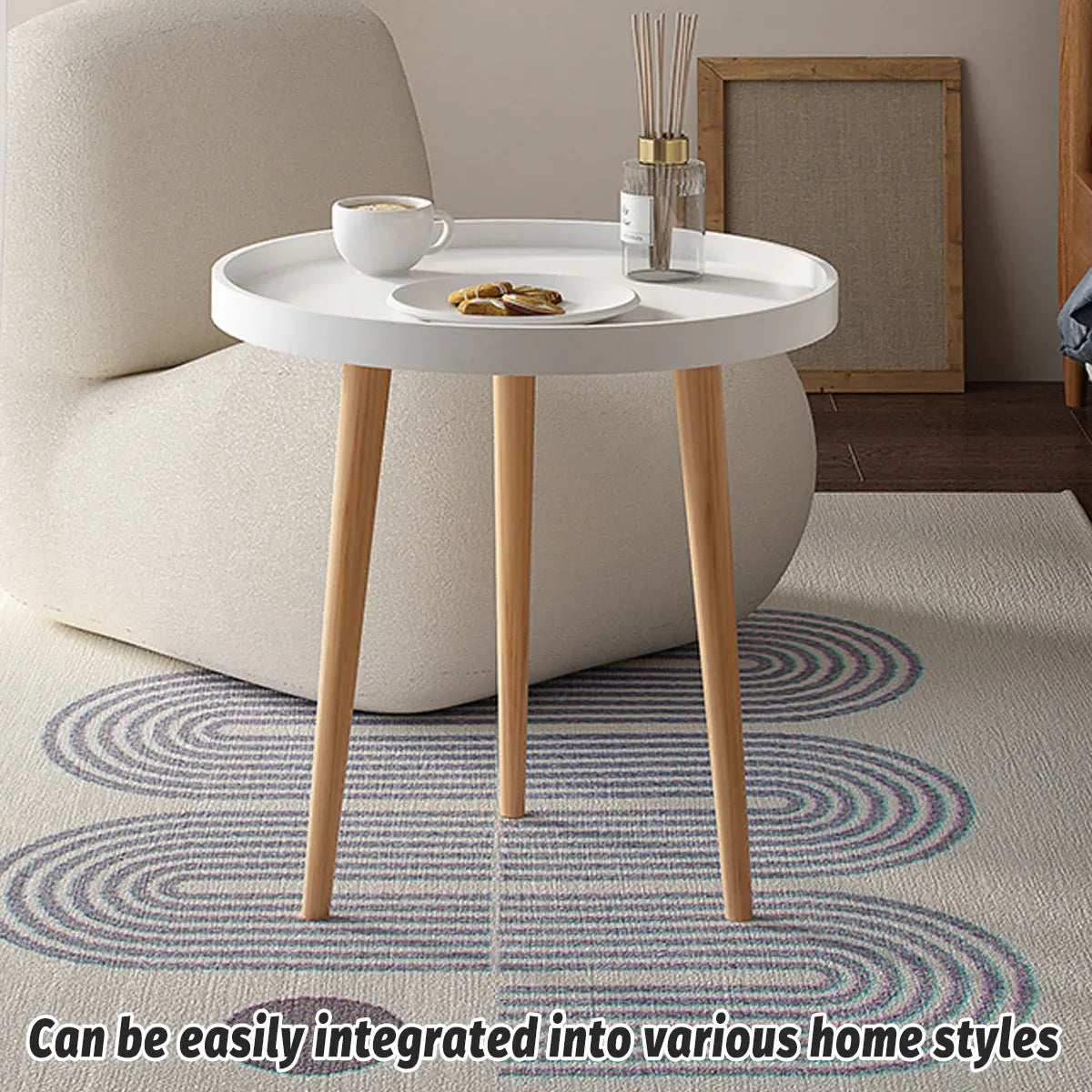 Simple Round Side Table Coffee Table for Living Room Sofa Side Space Saving