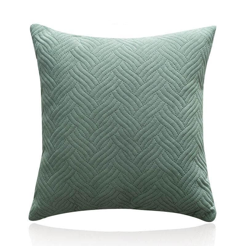1PC Luxurious Modern Velvet Cushion Cover Soft Square Decorative Pillowcase Au - Green