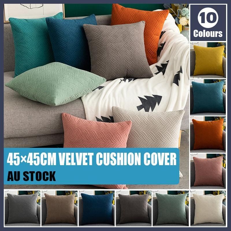 1PC Luxurious Modern Velvet Cushion Cover Soft Square Decorative Pillowcase Au - Orange