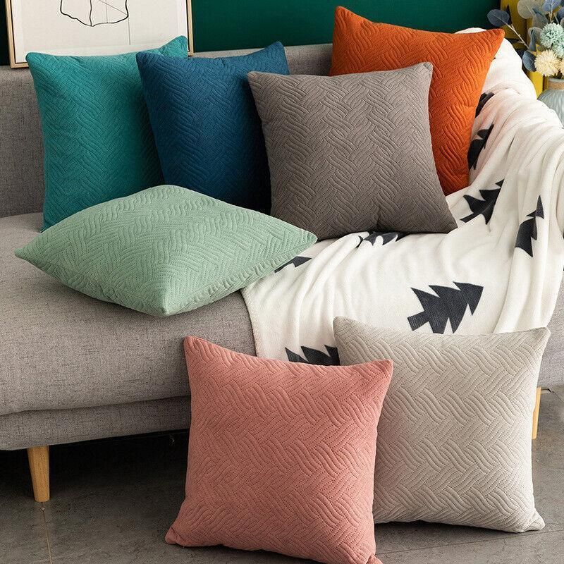 1PC Luxurious Modern Velvet Cushion Cover Soft Square Decorative Pillowcase Au - Light Blue