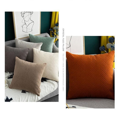 1PC Luxurious Modern Velvet Cushion Cover Soft Square Decorative Pillowcase Au - Light Blue