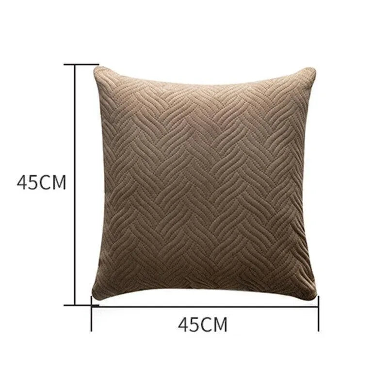 1PC Luxurious Modern Velvet Cushion Cover Soft Square Decorative Pillowcase Au - Light Blue