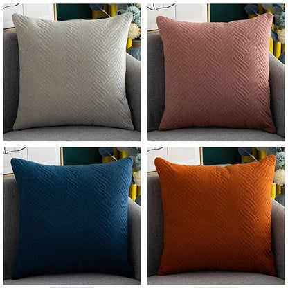 1PC Luxurious Modern Velvet Cushion Cover Soft Square Decorative Pillowcase Au - Light Blue