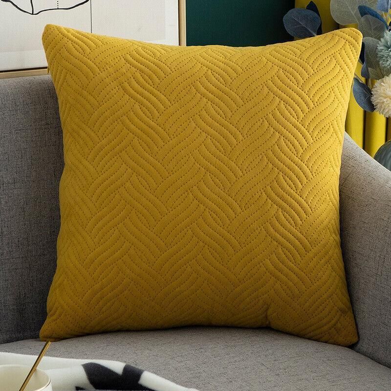 1PC Luxurious Modern Velvet Cushion Cover Soft Square Decorative Pillowcase Au - Light Blue
