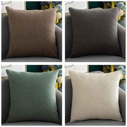 1PC Luxurious Modern Velvet Cushion Cover Soft Square Decorative Pillowcase Au - Light Blue