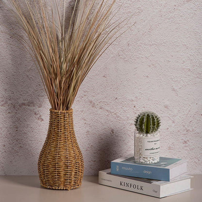 Imitation Rattan Woven Vase Decorative Flower Vase Arrangement for Home Decor - Small