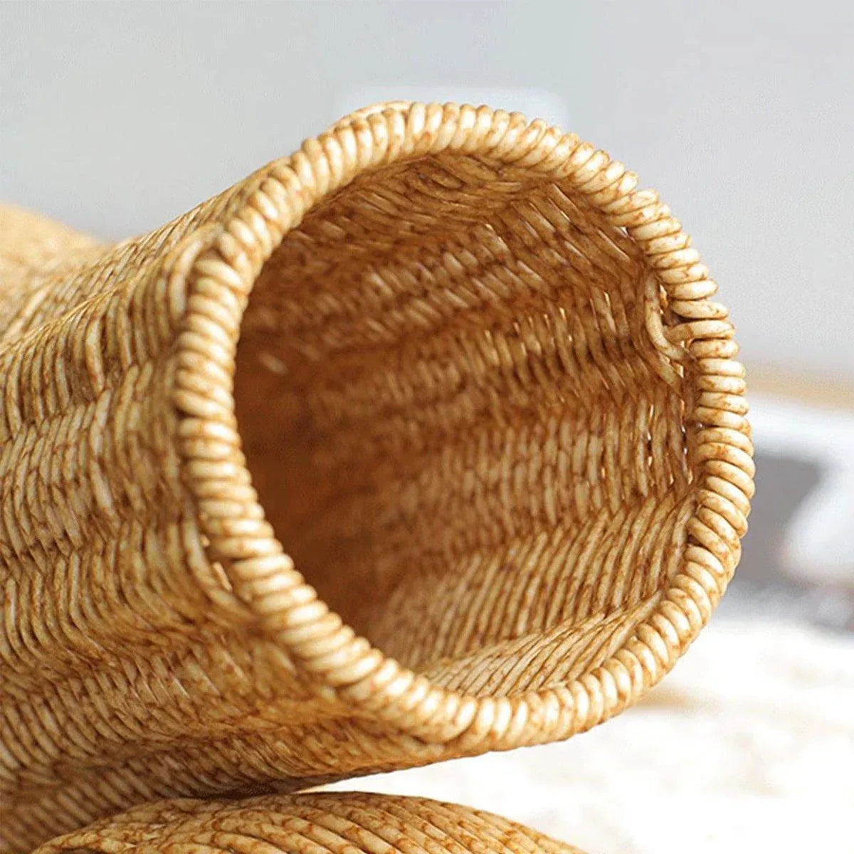 Imitation Rattan Woven Vase Decorative Flower Vase Arrangement for Home Decor - Small