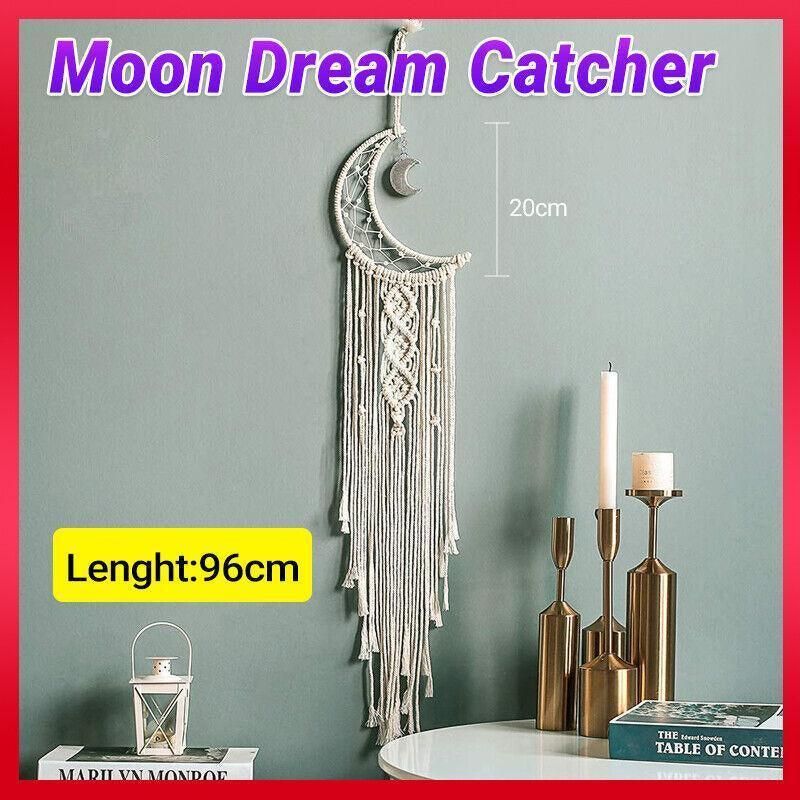 Wall Hanging Tapestry Macrame Moon Dream Catcher Handmade Bedroom Home Decor