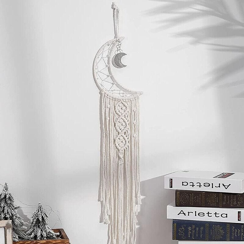 Wall Hanging Tapestry Macrame Moon Dream Catcher Handmade Bedroom Home Decor