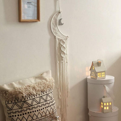 Wall Hanging Tapestry Macrame Moon Dream Catcher Handmade Bedroom Home Decor