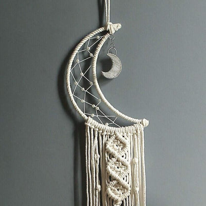 Wall Hanging Tapestry Macrame Moon Dream Catcher Handmade Bedroom Home Decor