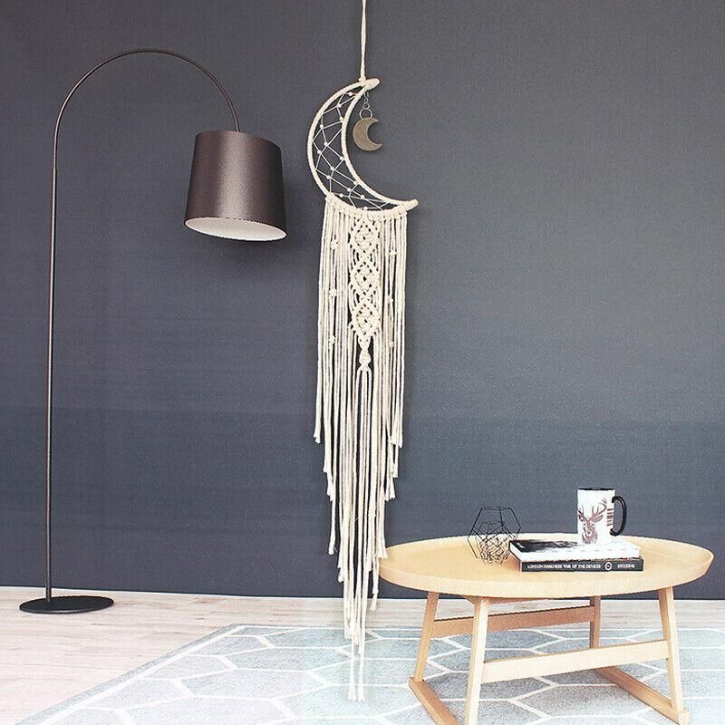 Wall Hanging Tapestry Macrame Moon Dream Catcher Handmade Bedroom Home Decor