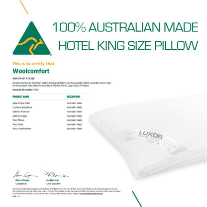 Luxor Australian Made Hotel King Size Pillow with 4cm Wall Four Pack