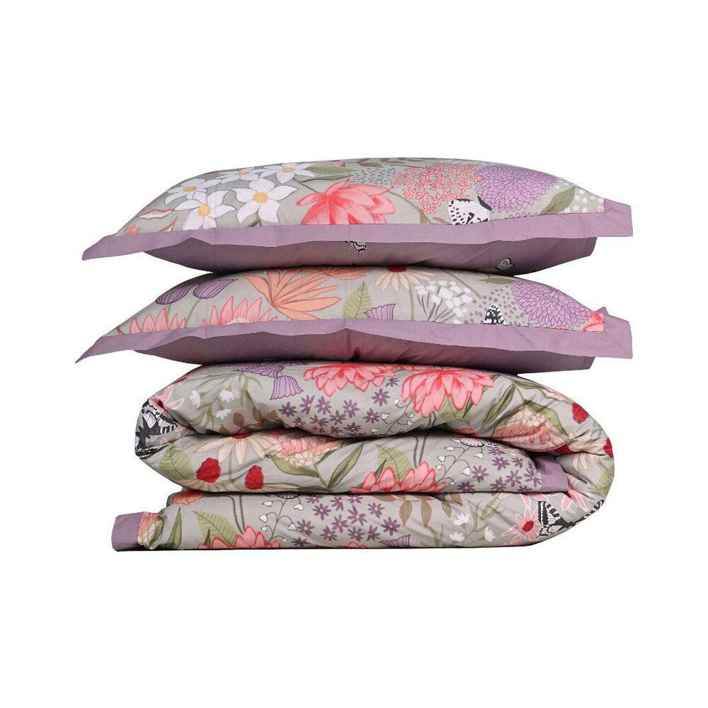 100% Cloud Cotton Duvet Quilt Cover Set w/ 2 Pillow Cases in Serena - King