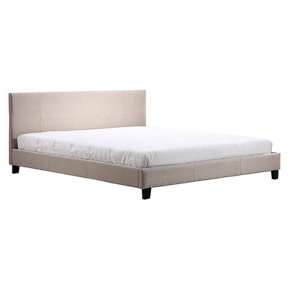 King Linen Fabric Bed Frame Beige