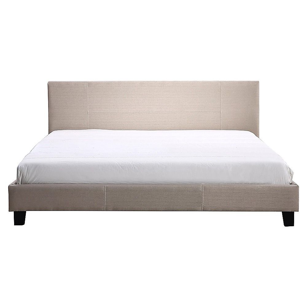 King Linen Fabric Bed Frame Beige