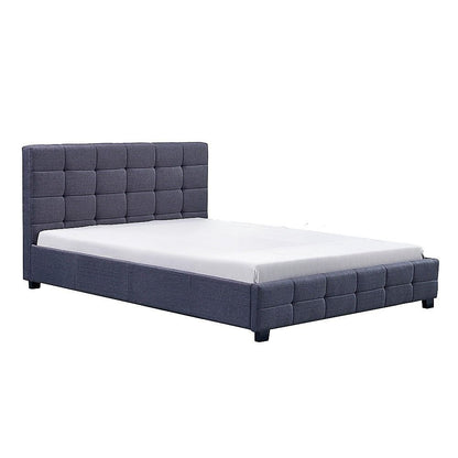 Linen Fabric Queen Deluxe Bed Frame Grey