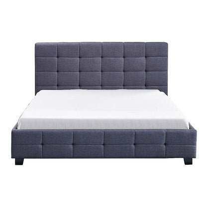 Linen Fabric Queen Deluxe Bed Frame Grey