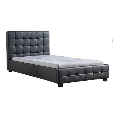 King Single PU Leather Deluxe Bed Frame Black